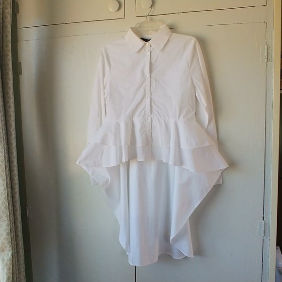 Walter Baker White Caroline Top High/Low Hem NWT
